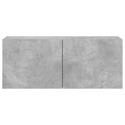 vidaXL Meuble TV mural gris béton 100x30x41 cm