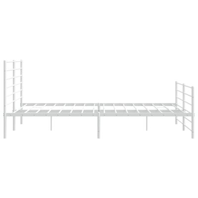 vidaXL Cadre de lit métal sans matelas et pied de lit blanc 180x200 cm