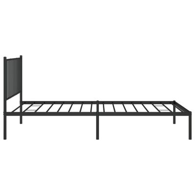 vidaXL Cadre de lit métal sans matelas avec tête de lit noir 100x200cm