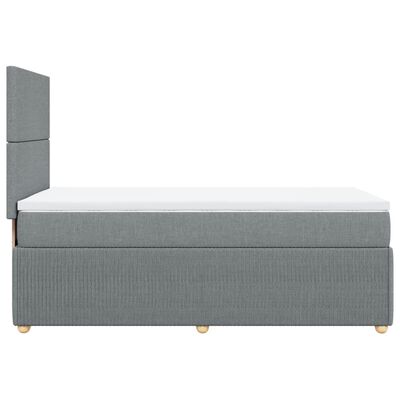 vidaXL Sommier à lattes de lit avec matelas Gris clair 100x200cm Tissu