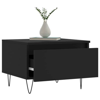 vidaXL Table basse noir 50x46x35 cm bois d'ingénierie