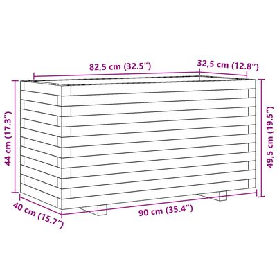 vidaXL Jardinière 90x40x49,5 cm bois de pin massif