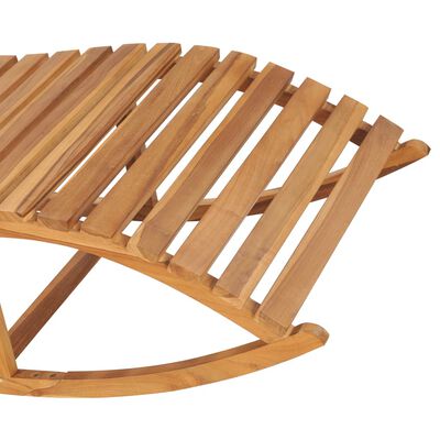 vidaXL Chaise longue à bascule avec coussin Bois de teck solide