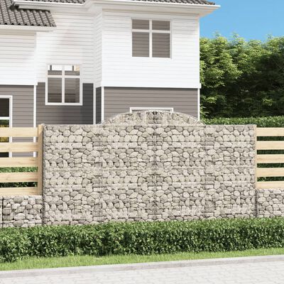 vidaXL Paniers à gabions arqués 9 pcs 300x30x160/180 cm fer galvanisé