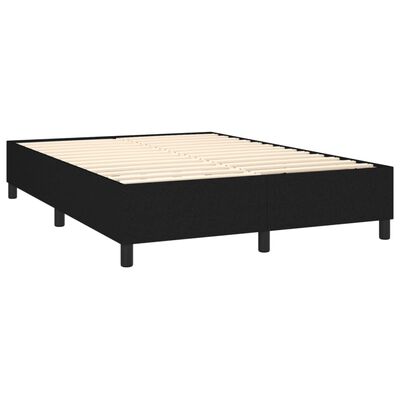 vidaXL Sommier à lattes de lit avec matelas Noir 140x190 cm Tissu