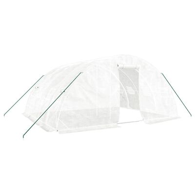 vidaXL Serre avec cadre en acier blanc 20 m² 5x4x2,3 m