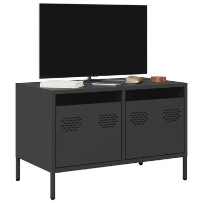 vidaXL Meuble TV noir 68x39x43,5 cm acier laminé à froid