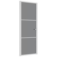 vidaXL Porte intérieure 76x201,5 cm Blanc Verre ESG et aluminium