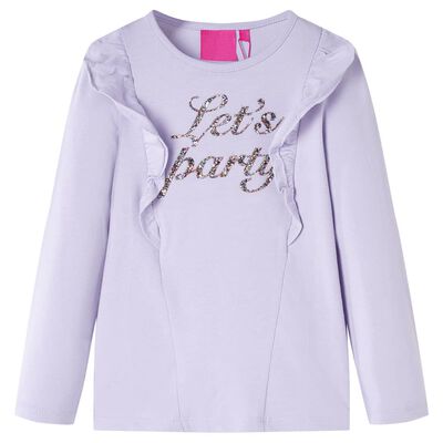 T-shirt enfants à manches longues lilas clair 92