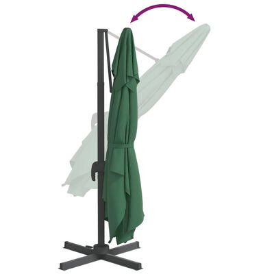 vidaXL Parasol de jardin en porte-à-faux et poteau en aluminium vert