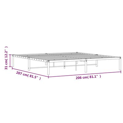 vidaXL Cadre de lit métal sans matelas blanc 200x200 cm