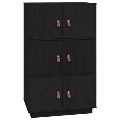 vidaXL Buffet haut Noir 67x40x108,5 cm Bois massif de pin