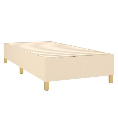 vidaXL Sommier à lattes de lit et matelas et LED Crème 90x190 cm Tissu