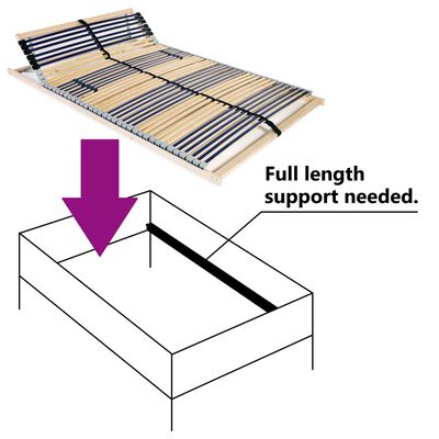 vidaXL Sommier à lattes sans matelas avec 42 lattes 7 zones 100x200 cm