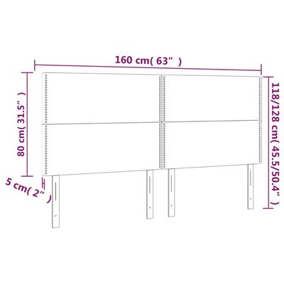 vidaXL Tête de lit à LED Vert 160x5x118/128 cm Tissu