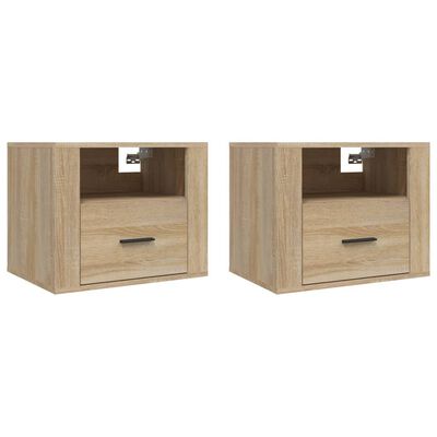 vidaXL Tables de chevet murales 2 pcs Chêne sonoma 50x36x40 cm