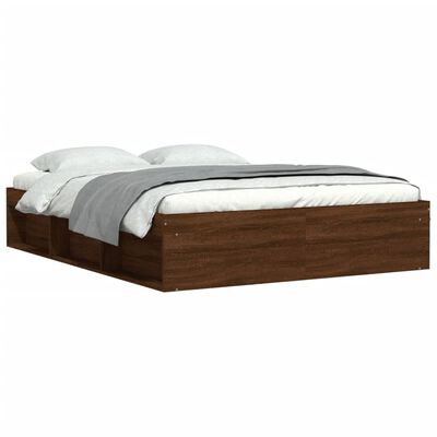 vidaXL Cadre de lit sans matelas chêne marron 140x200 cm