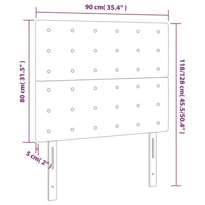 vidaXL Têtes de lit 2 pcs Blanc 90x5x78/88 cm Similicuir