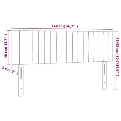 vidaXL Têtes de lit 2 pcs Gris clair 72x5x78/88 cm Tissu