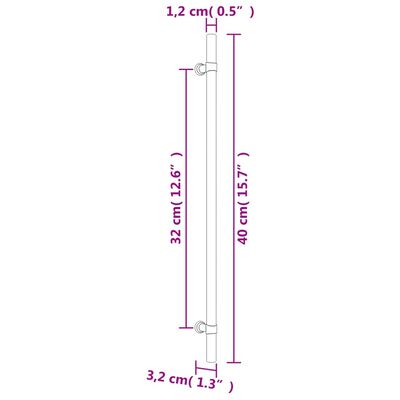 vidaXL Poignées d'armoire 20 pcs bronze 320 mm acier inoxydable