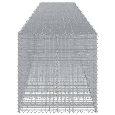 vidaXL Panier gabion avec couvercle 1150x100x100 cm fer galvanisé