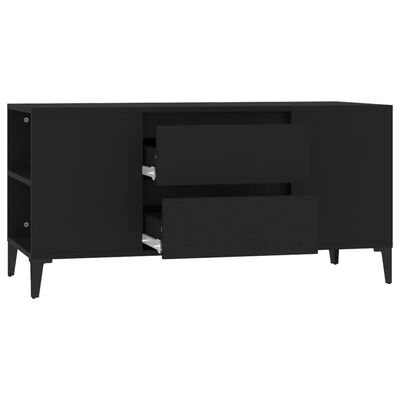 vidaXL Meuble TV Noir 102x44,5x50 cm Bois d'ingénierie