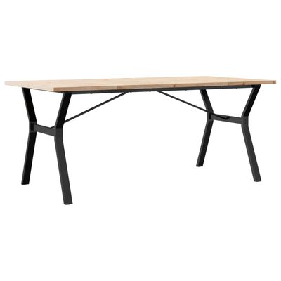 vidaXL Table à manger cadre en Y 180x90x75,5 cm bois pin massif fonte