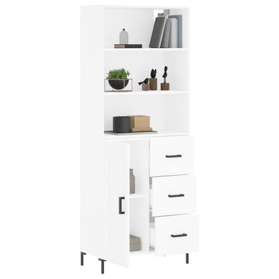 vidaXL Buffet haut Blanc 69,5x34x180 cm Bois d'ingénierie