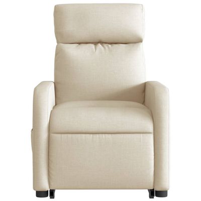 vidaXL Fauteuil inclinable de massage électrique Crème Tissu