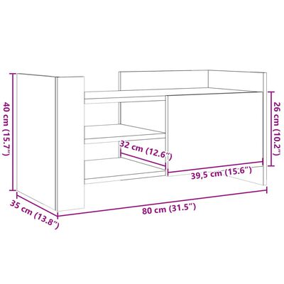 vidaXL Meuble TV chêne marron 80x35x40 cm bois d'ingénierie