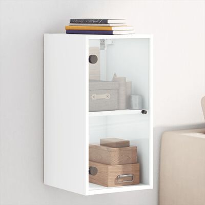 vidaXL Armoire murale avec portes en verre blanc 35x37x68,5 cm