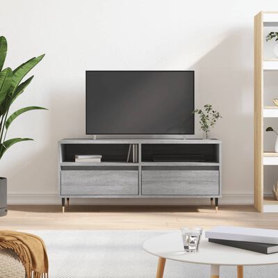 vidaXL Meuble TV sonoma gris 100x34,5x44,5 cm bois d'ingénierie