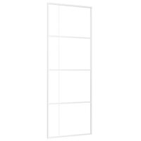 vidaXL Porte coulissante Verre ESG et aluminium 76x205 cm Blanc