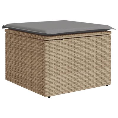 vidaXL Salon de jardin et coussins 10 pcs mélange beige résine tressée