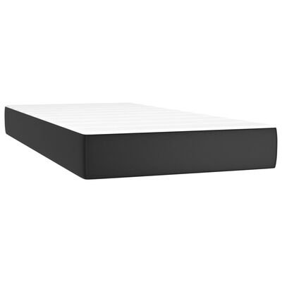 vidaXL Sommier à lattes de lit avec matelas Noir 200x200 cm Similicuir