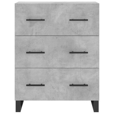 vidaXL Buffet haut Gris béton 69,5x34x180 cm Bois d'ingénierie