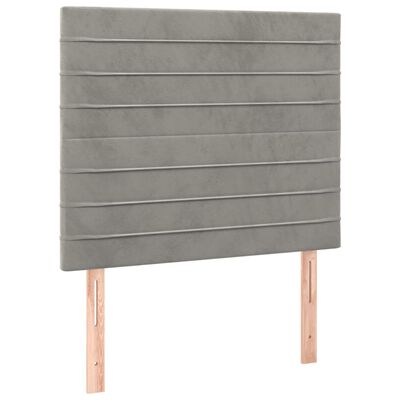 vidaXL Sommier à lattes de lit et matelas Gris clair 90x200 cm Velours