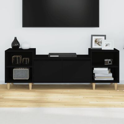 vidaXL Meuble TV Noir 160x35x55 cm Bois d'ingénierie