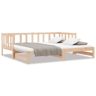 vidaXL Lit de jour et lit gigogne sans matelas 90x190 cm bois massif