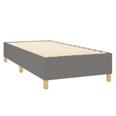 vidaXL Sommier à lattes de lit avec matelas Gris foncé 100x200cm Tissu