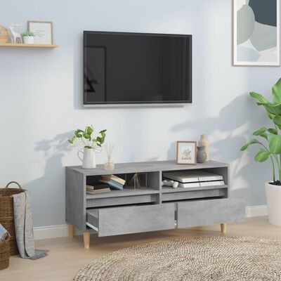 vidaXL Meuble TV gris béton 100x34,5x44,5 cm bois d'ingénierie