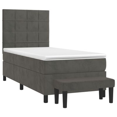 vidaXL Sommier à lattes de lit avec matelas Gris foncé 100x200 cm