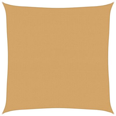 vidaXL Voile d'ombrage 160 g/m² carré sable 6x6 m PEHD