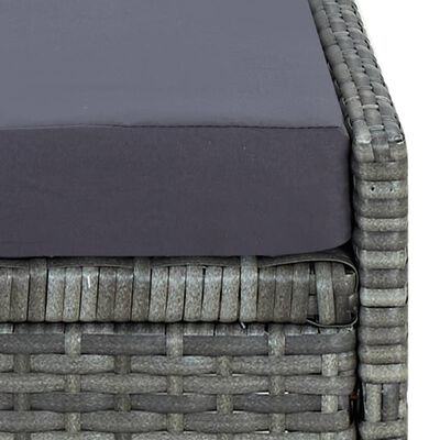 vidaXL Transat avec coussin Résine tressée Gris