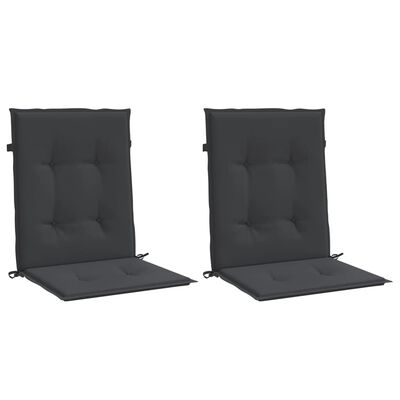 vidaXL Coussins de chaise de jardin à dossier bas lot de 2 noir