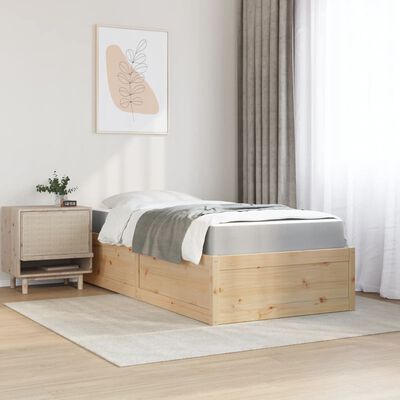 vidaXL Lit avec matelas 100x200 cm bois massif de pin