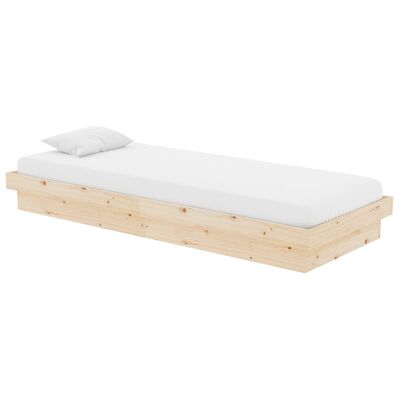 vidaXL Cadre de lit bois massif 75x190 cm petit simple