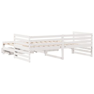 vidaXL Lit de jour avec tiroirs blanc 90x200 cm bois de pin massif