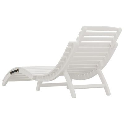 vidaXL Chaise longue blanc 184x55x64 cm bois massif d'acacia