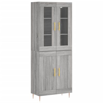 vidaXL Buffet haut Sonoma gris 69,5x34x180 cm Bois d'ingénierie